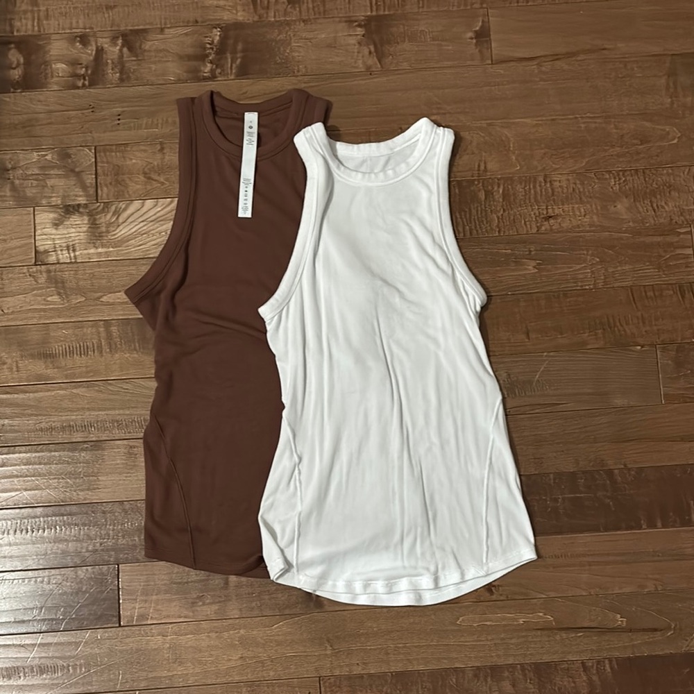 Lululemon Brown and White Tanks